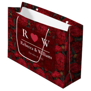 Sacola Para Presentes Grande Casamento sofisticado personalizado com tema de cr