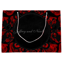 Sacola Para Presentes Grande Casamento vitoriano das Rosas vermelhas góticas