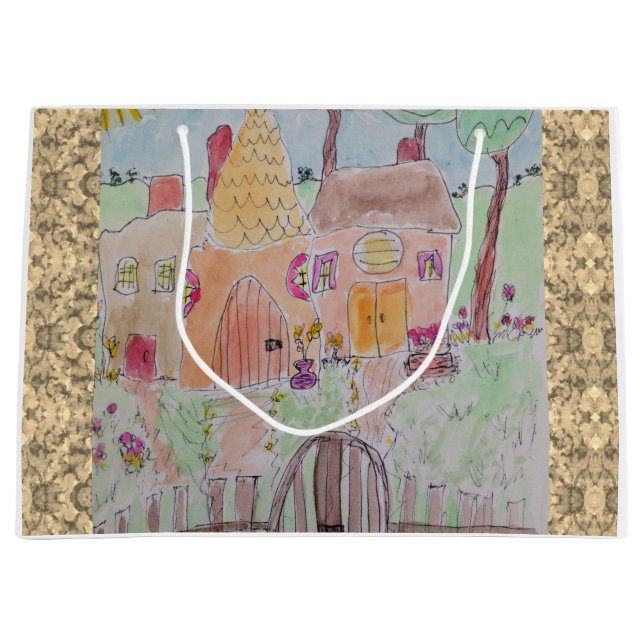 Sacola Para Presentes Grande Casas Whimsical Vencidas (Frente)