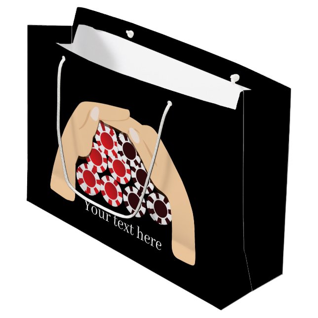 Sacola Para Presentes Grande Casino legal vencedor da festa das batatas fritas (Frente inclinada)