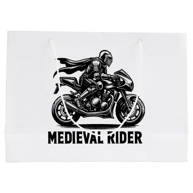 Sacola Para Presentes Grande Cavaleiro medieval (Verso)