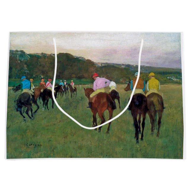 Sacola Para Presentes Grande Cavalo de Corrida Longchamp, Edgar Degas (Frente)