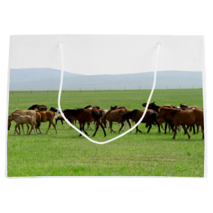 Sacola Para Presentes Grande Cavalos na Praga - Fotografia Paisagem