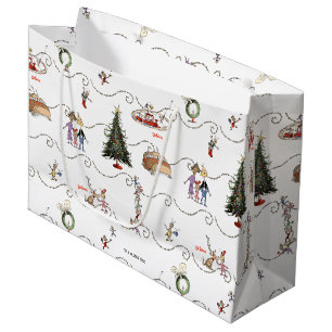 Sacola Para Presentes Grande Celebração da Grinalda de Natal de Whoville