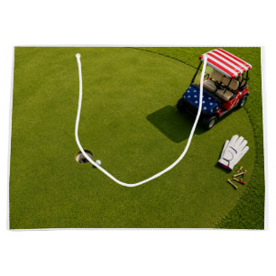 Sacola Para Presentes Grande Celebração de 4 de Julho para Golfista Grande Bol