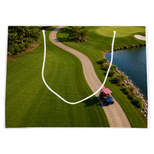 Sacola Para Presentes Grande Celebração de 4 de Julho para Golfista Grande Bol