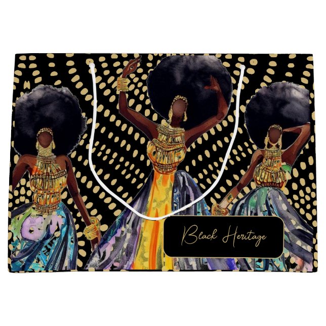 Sacola Para Presentes Grande Celebração do Patrimônio Negro (Frente)