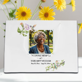 Sacola Para Presentes Grande Celebration Of Life Hummingbirds Floral Keepsake