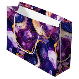 Sacola Para Presentes Grande Celestial Agate | Cosmic Abstract Mineral Pattern