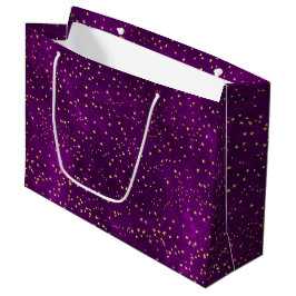 Sacola Para Presentes Grande Celestial Purple & Yellow Starry Night Pattern