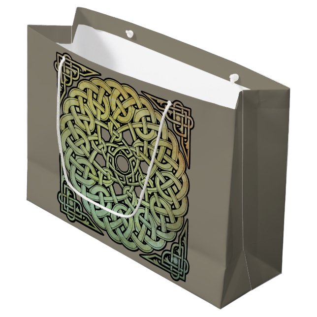 Sacola Para Presentes Grande Celtic Knotwork Mandala (Frente inclinada)