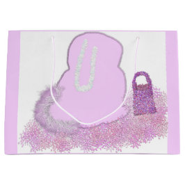 Sacola Para Presentes Grande Cesto de coelhinho de Páscoa com flores