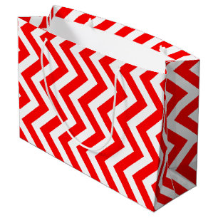 Sacola Para Presentes Grande Cevon Vertical de Grande Tamanho Vermelho e Branco