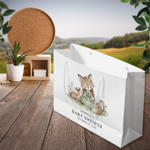Sacola Para Presentes Grande Chá de Bebê da Raposa da Floresta