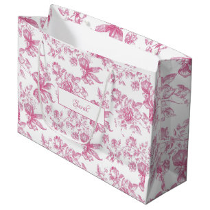 Sacola Para Presentes Grande Chá de Bebê Rosa Festa de Noivado