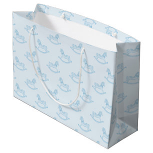 Sacola Para Presentes Grande Chá de fraldas do Padrão do Cavalo Rochoso Azul -