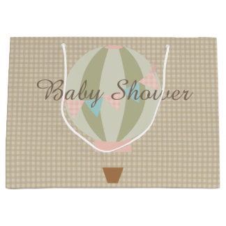 Sacola Para Presentes Grande Chá de fraldas lindo do ponto morto do balão de ar