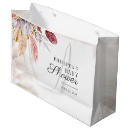 Sacola Para Presentes Grande Chá de fraldas Pampas Grass Terracotta