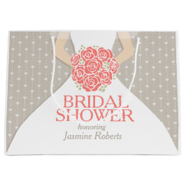 Sacola Para Presentes Grande Chá de panela noiva veste de presente personalizad