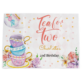 Sacola Para Presentes Grande Chá para dois, aniversário de chá