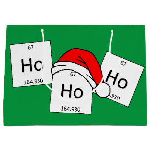 Sacola Para Presentes Grande Chalaça do Natal do elemento da química do Holmi