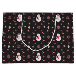 Sacola Para Presentes Grande Chalkboard Snowman Navidad