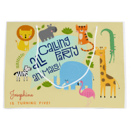 Sacola Para Presentes Grande Chamando a todos os aniversários de criança de ani