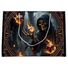 Sacola Para Presentes Grande Chamas Góticas, a guardiã dos dados queimados.