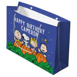 Sacola Para Presentes Grande Charlie Brown e Gang Pumpkin primeiro aniversario