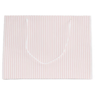 Sacola Para Presentes Grande Charlotte cor-de-rosa e o branco listram o rosa de