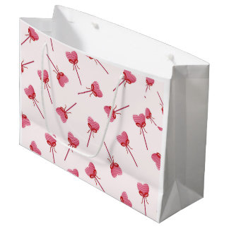 Sacola Para Presentes Grande Chaveiro de Padrão de Arco Vermelho Encantador