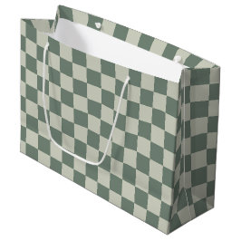 Sacola Para Presentes Grande Checkerboard verde