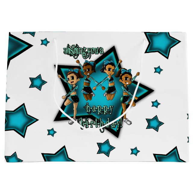 Sacola Para Presentes Grande Cheerleaderes Aniversário (Frente)