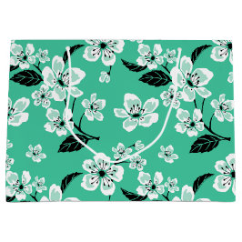 Sacola Para Presentes Grande CHERRY BLOSSOM - SAKURA (MINT) Gift Bag