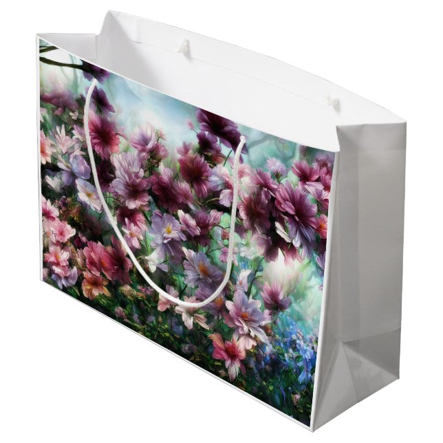 Sacola Para Presentes Grande Cherry Blossom Splash (Verso inclinado)