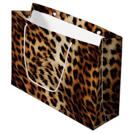 Sacola Para Presentes Grande Chic Brown Cream Leopardo