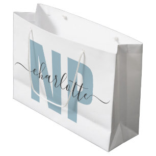 Sacola Para Presentes Grande Chic Personalizado de Graduação de Enfermeiro NP