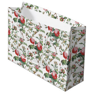 Sacola Para Presentes Grande Chic Vintage Rosa Rosa Rosa Elegante