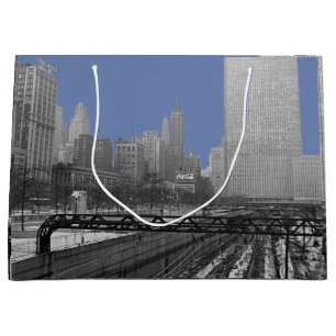 Sacola Para Presentes Grande Chicago Rail Yards 1960's Michican Avenue