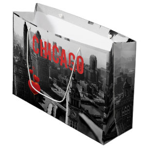 Sacola Para Presentes Grande Chicago Skyline1930's da vista Acima Fotografia