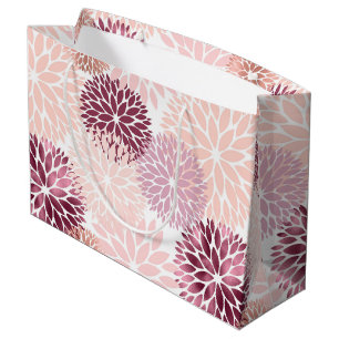 Sacola Para Presentes Grande Chique Floral Rosa Elegante