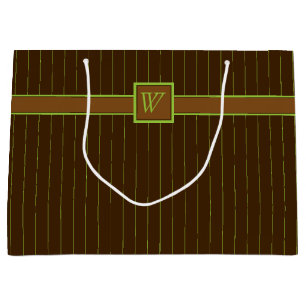 Sacola Para Presentes Grande Chocolate com Limão Pinstripes Gift Bag