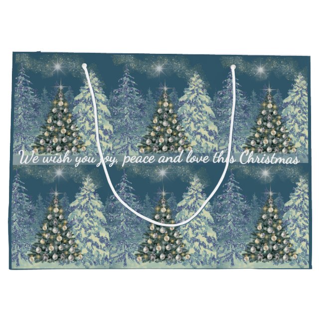 Sacola Para Presentes Grande Christmas Gift Bag Winter Wonderland  (Verso)