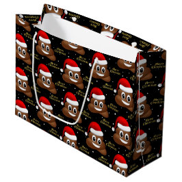 Sacola Para Presentes Grande christmas poo emoji com o saco de presentes de san