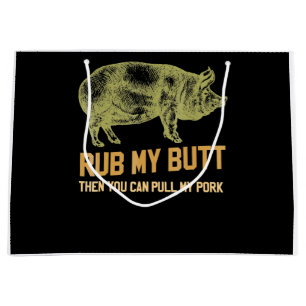 Sacola Para Presentes Grande Churrasco   CHURRASCO Grill Pig Funny Pork Id Fuma