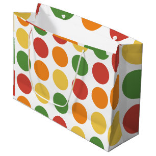 Sacola Para Presentes Grande Chuva de Bolinhas Colorida - Chá de Bebê Aniversár
