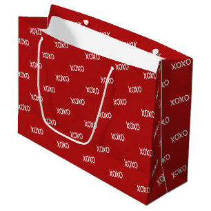 Sacola Para Presentes Grande Chuva de Noiva Vermelho Branco XOXO 