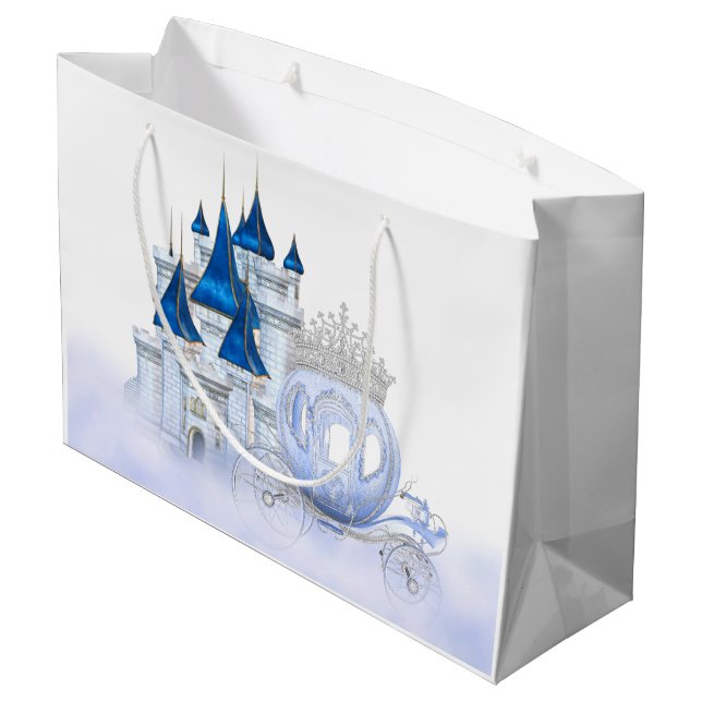 Sacola Para Presentes Grande Cinderella Princess Girthday (Verso inclinado)
