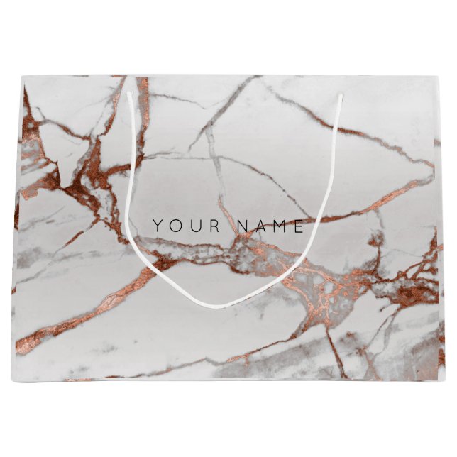 Sacola Para Presentes Grande Cinza de Presente Metálico de Cobre de Bronze de C (Frente)