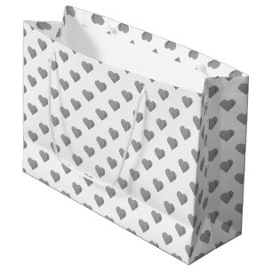 Sacola Para Presentes Grande Cinzas Concretas Simétricas em Branco